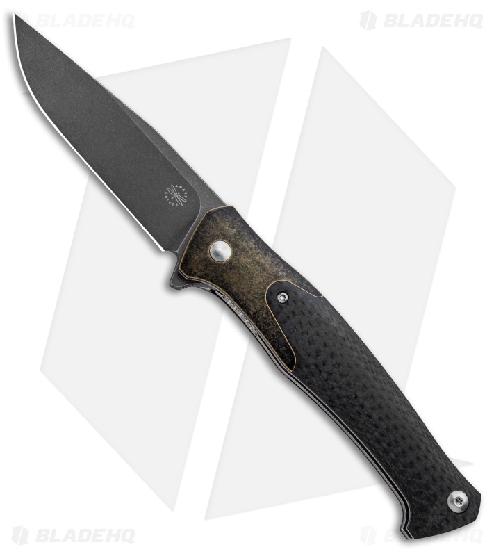 Amare Knives Track Liner Lock Knife Bronze/Carbon Fiber (3.75" Satin) 201808