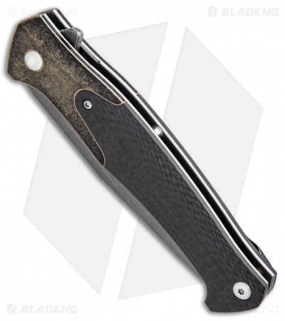 Amare Knives Track Liner Lock Knife Bronze/Carbon Fiber (3.75" Satin) 201808