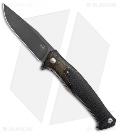 Amare Knives Track Liner Lock Knife Bronze/Carbon Fiber (3.75" Satin) 201808