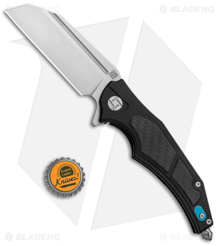 Artisan Cutlery Apache Frame Lock Knife Black Ti/Carbon Fiber (3.5" Satin M390)