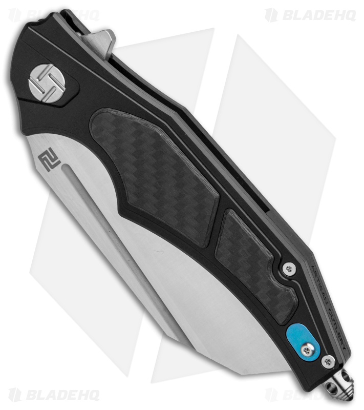 Artisan Cutlery Apache Frame Lock Knife Black Ti/Carbon Fiber (3.5" Satin M390)