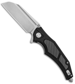 Artisan Cutlery Apache Liner Lock Knife Black/Carbon Fiber (3.5" Stonewash)