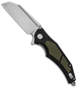 Artisan Cutlery Apache Liner Lock Knife Black/Green G-10 (3.5" Stonewash)