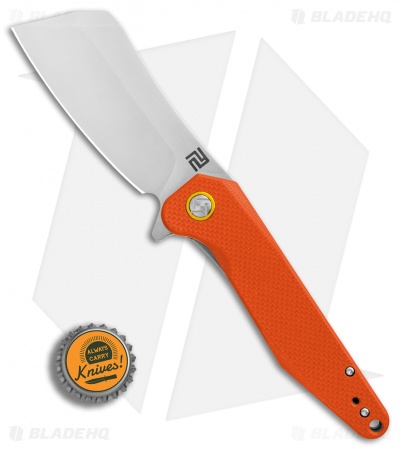 Artisan Cutlery Osprey Liner Lock Knife Orange G-10 (3.6" Stonewash)