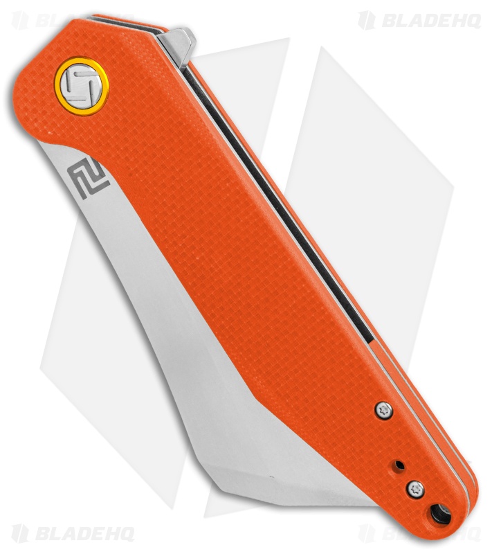 Artisan Cutlery Osprey Liner Lock Knife Orange G-10 (3.6" Stonewash)