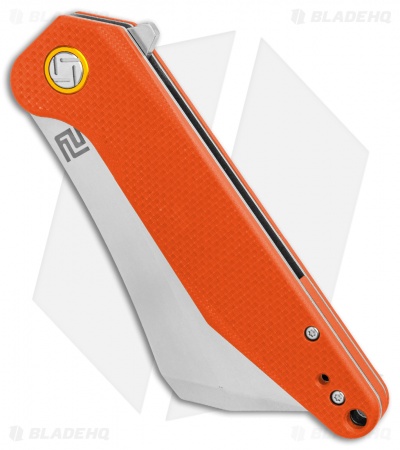 Artisan Cutlery Osprey Liner Lock Knife Orange G-10 (3.6" Stonewash)