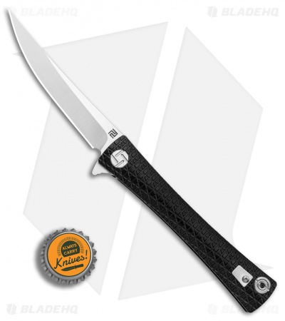 Artisan Cutlery S Waistline Frame Lock Knife Black Titanium (4" Satin M390)