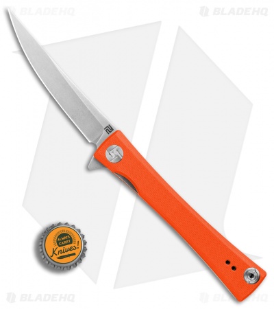 Artisan Cutlery S Waistline Liner Lock Knife Orange G-10 (4" Stonewash)