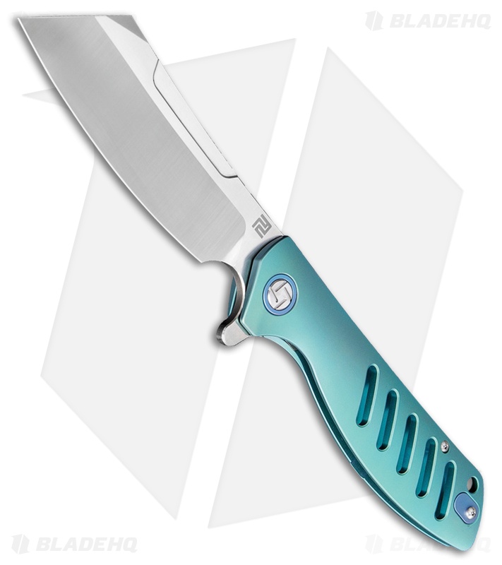 Artisan Cutlery Tomahawk Frame Lock Knife Green Titanium (3.8" Satin M390)