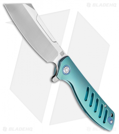 Artisan Cutlery Tomahawk Frame Lock Knife Green Titanium (3.8" Satin M390)