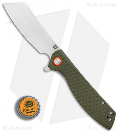 Artisan Cutlery Tomahawk Liner Lock Knife Green G-10 (3.8" Stonewash)