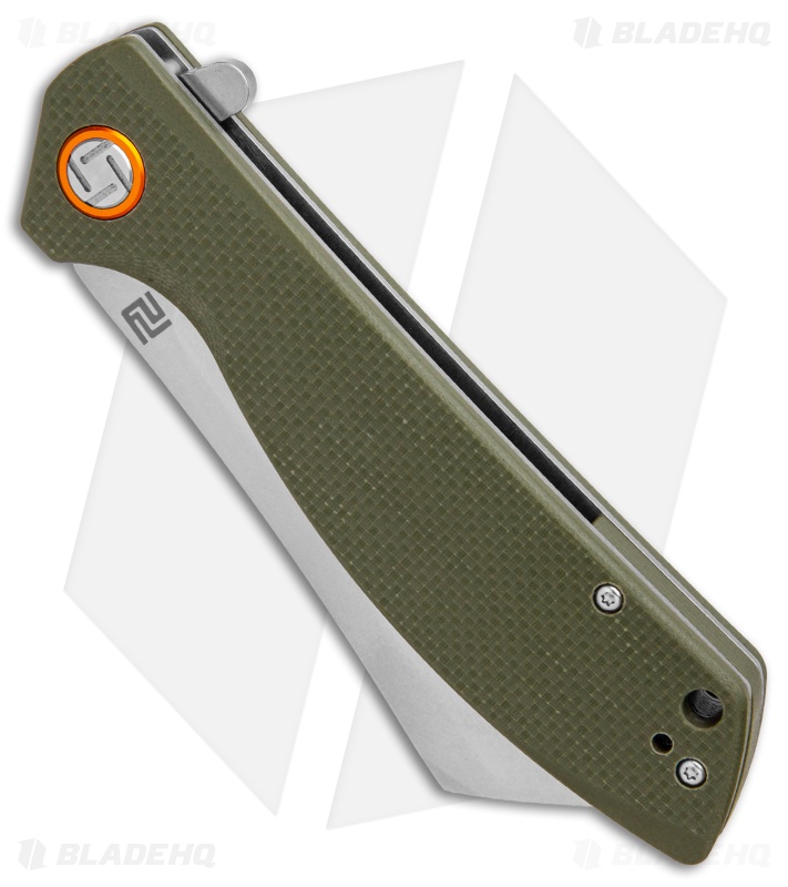 Artisan Cutlery Tomahawk Liner Lock Knife Green G-10 (3.8" Stonewash)