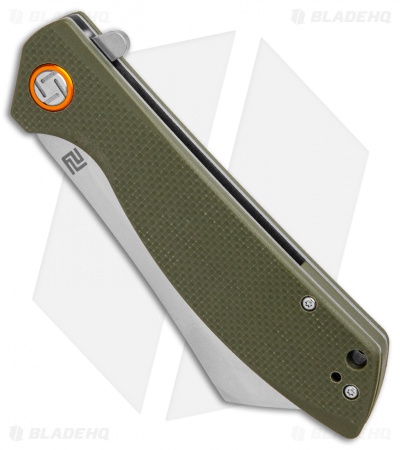 Artisan Cutlery Tomahawk Liner Lock Knife Green G-10 (3.8" Stonewash)