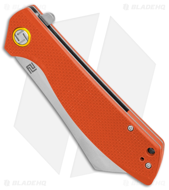 Artisan Cutlery Tomahawk Liner Lock Knife Orange G-10 (3.8" Stonewash)