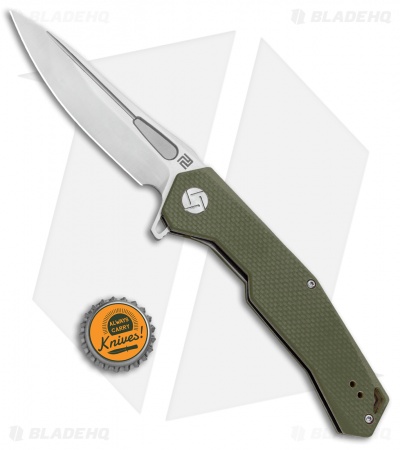 Artisan Cutlery Zumwalt Liner Lock Knife Textured Green G-10 (3.8" Satin)