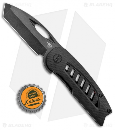 Bestech Knives Explorer Tanto Flipper Liner Lock Knife Black G-10 (3" Black SW)