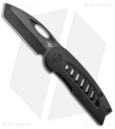 Bestech Knives Explorer Tanto Flipper Liner Lock Knife Black G-10 (3" Black SW)
