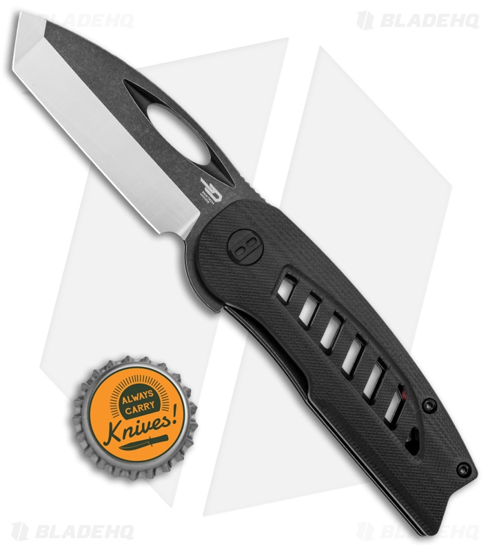 Bestech Knives Explorer Tanto Flipper Liner Lock Knife Black G-10 (3" Two Tone)