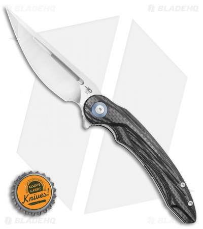 Bestech Knives Irida Liner Lock Knife Black G-10/CF (3.75" Satin) BG25D 