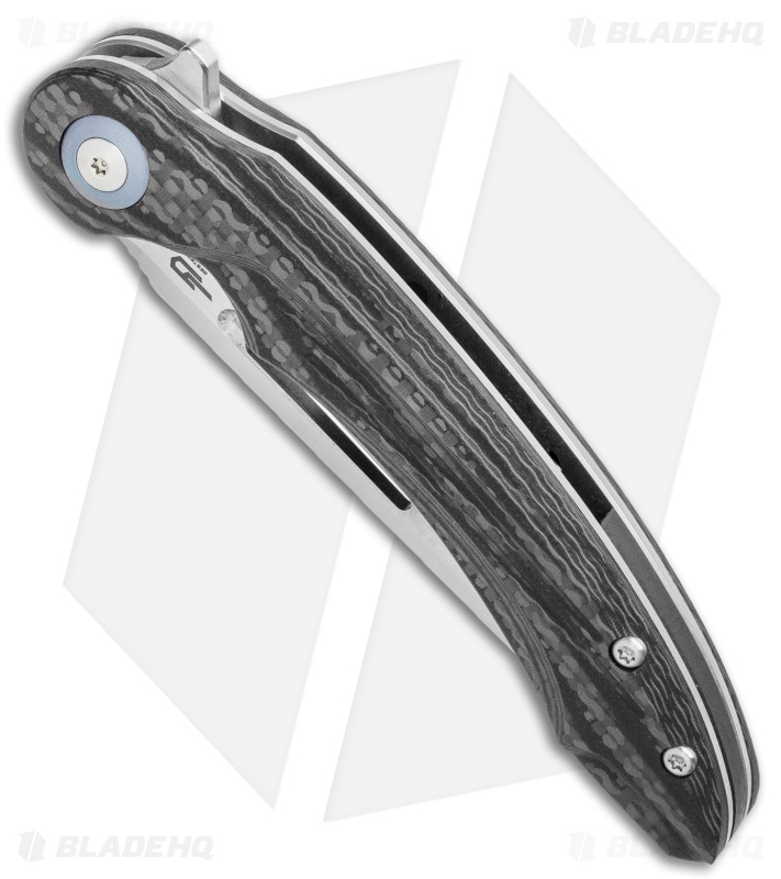 Bestech Knives Irida Liner Lock Knife Black G-10/CF (3.75" Satin) BG25D 