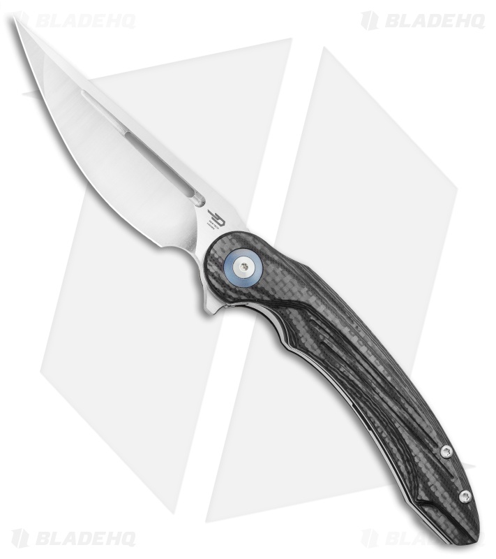 Bestech Knives Irida Liner Lock Knife Black G-10/CF (3.75" Satin) BG25D 