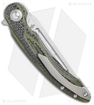 Bestech Knives Irida Liner Lock Knife Green G-10/CF (3.75" Satin) BG25F