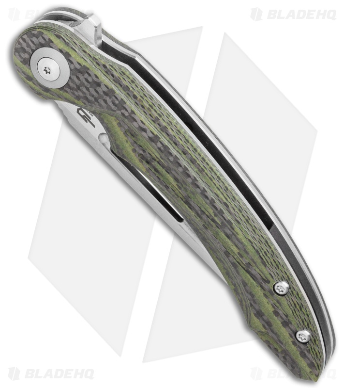 Bestech Knives Irida Liner Lock Knife Green G-10/CF (3.75" Satin) BG25F
