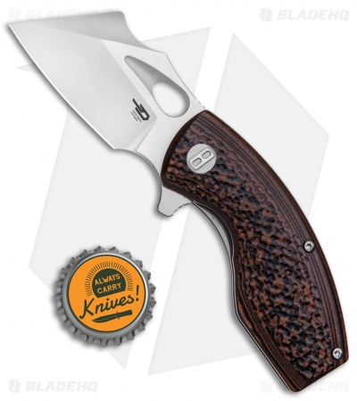 Bestech Knives Lizard Flipper Knife Black/Orange G-10 (2.6" Satin) 