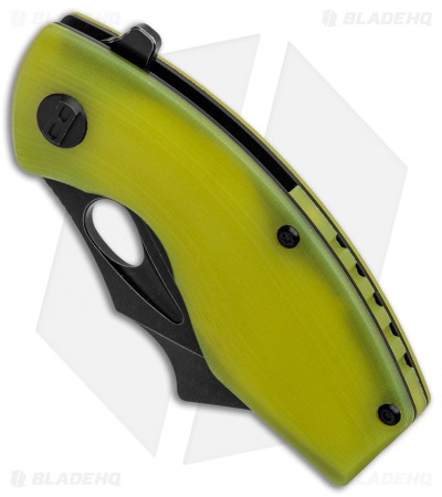 Bestech Knives Lizard Flipper Knife Lime G-10 (2.6" Black Stonewash)