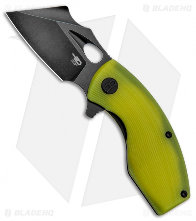 Bestech Knives Lizard Flipper Knife Lime G-10 (2.6" Black Stonewash)