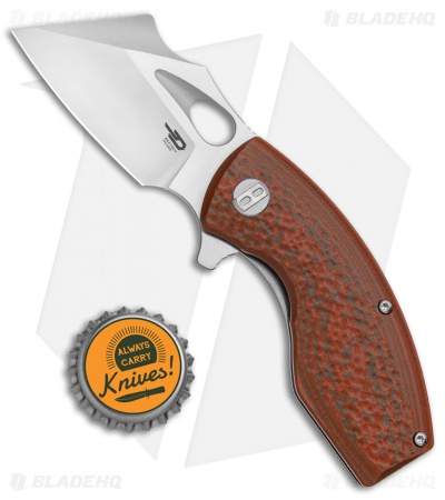 Bestech Knives Lizard Flipper Knife Green/Orange G-10 (2.6" Satin) 