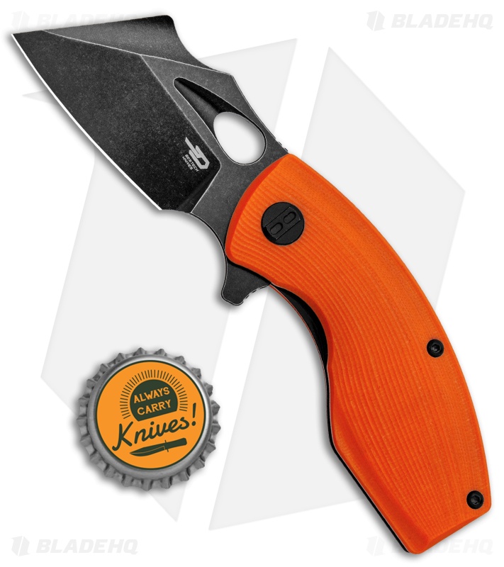 Bestech Knives Lizard Flipper Knife Orange G-10 (2.6" Black Stonewash)