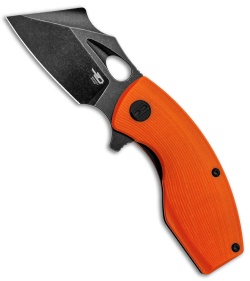 Bestech Knives Lizard Flipper Knife Orange G-10 (2.6" Black Stonewash)