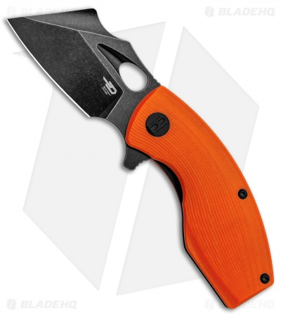 Bestech Knives Lizard Flipper Knife Orange G-10 (2.6" Black Stonewash)