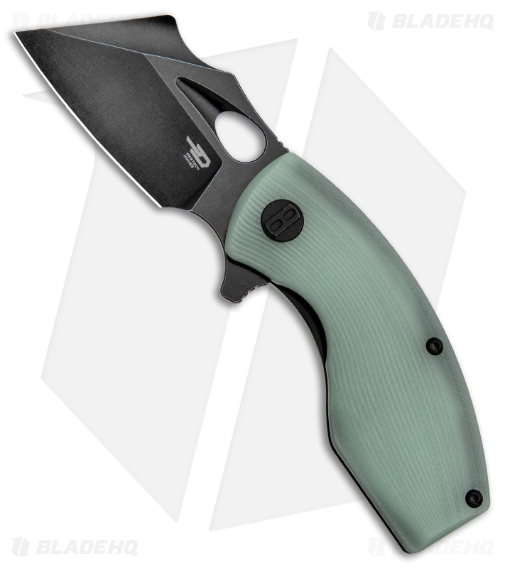 Bestech Knives Lizard Flipper Knife Natural Jade G-10 (2.6" Black Stonewash)
