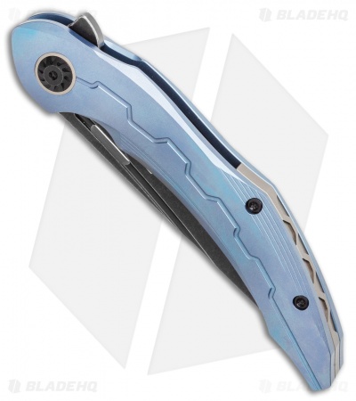 Bestech Knives Marukka Frame Lock Knife Blue Titanium (3.75" Black SW) BT2002B