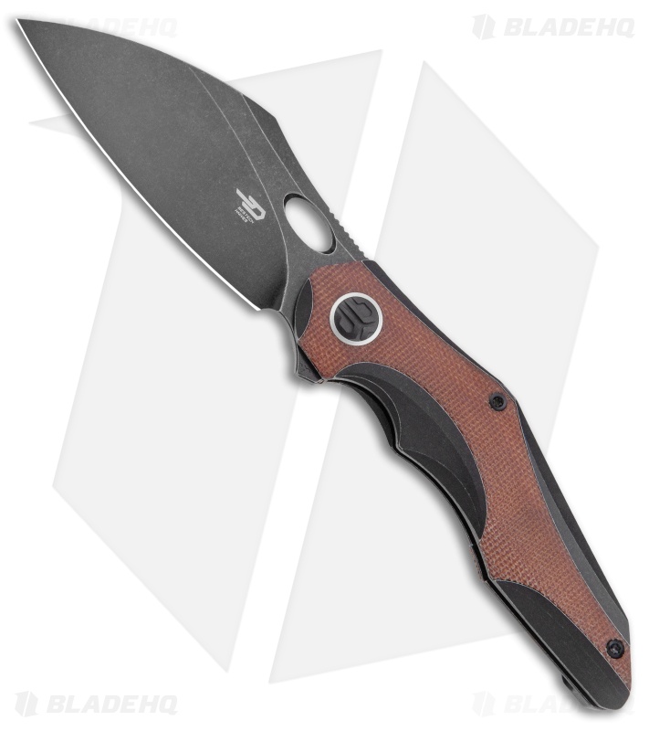 Bestech Nogard Frame Lock Knife Black Ti/Canvas Micarta (3.35" Black SW)