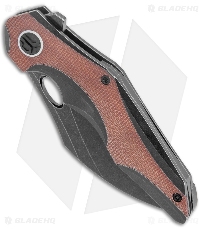 Bestech Nogard Frame Lock Knife Black Ti/Canvas Micarta (3.35" Black SW)