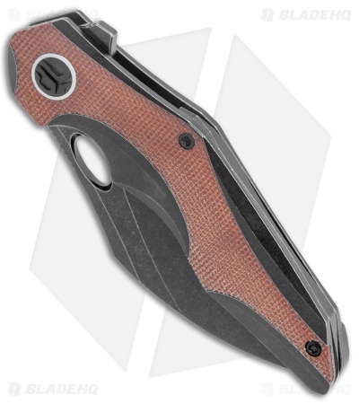 Bestech Nogard Frame Lock Knife Black Ti/Canvas Micarta (3.35" Black SW)