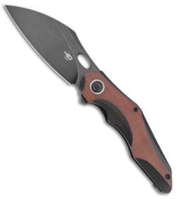 Bestech Nogard Frame Lock Knife Black Ti/Canvas Micarta (3.35" Black SW)