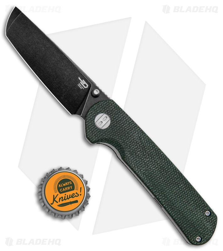 Bestech Knives  Sledgehammer Green Micarta (3" Black Stonewash) 