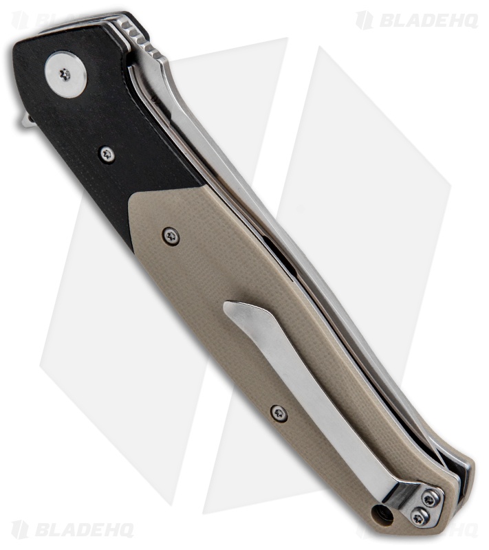 Bestech Knives Swordfish Liner Lock Knife Beige/Black G-10 (3.8" Satin)
