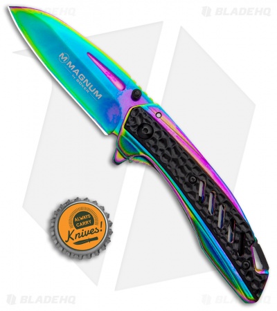 Boker Magnum Rainbow Charcoal Frame Lock Knife (3.125" Spectrum) 01RY313