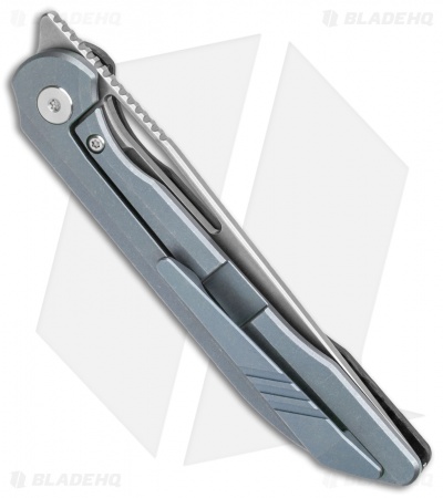 Boos Blades Smoke 2.0 Marble Carbon Frame Lock Knife Blue Ti (3.5" BB)