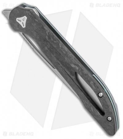 Boos Blades Smoke 2.0 Marble Carbon Frame Lock Knife Blue Ti (3.5" BB)