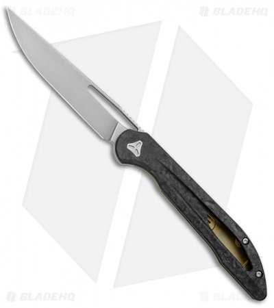 Boos Blades Smoke 2.0 Marble Carbon Fiber Frame Lock Knife Bronze Ti (3.5" BB)