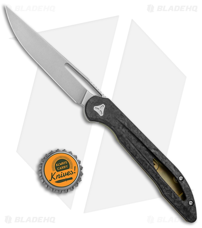 Boos Blades Smoke 2.0 Marble Carbon Fiber Frame Lock Knife Bronze Ti (3.5" BB)