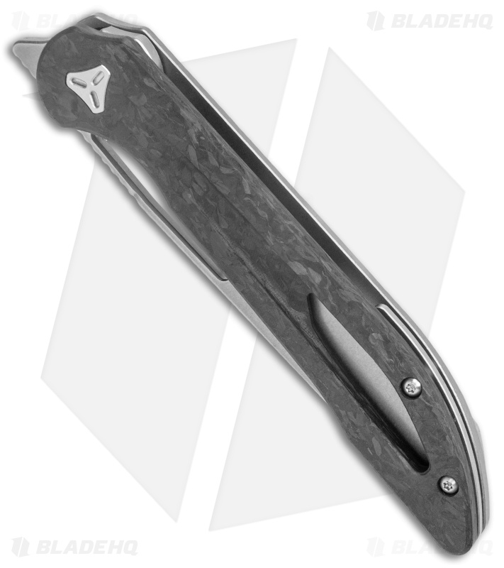 Boos Blades Smoke 2.0 Marble Carbon Fiber Frame Lock Knife Gray Ti   (3.5" BB)