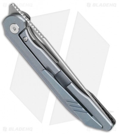 Boos Blades Smoke 2.0 Twill Carbon Fiber Frame Lock Knife Blue Ti (3.5" BB)