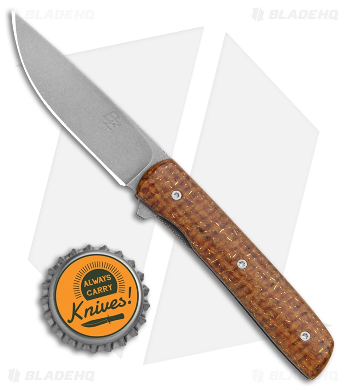 Brad Zinker Custom BO Liner Lock Knife Kevlar (2.37" Stonewash) Blade HQ